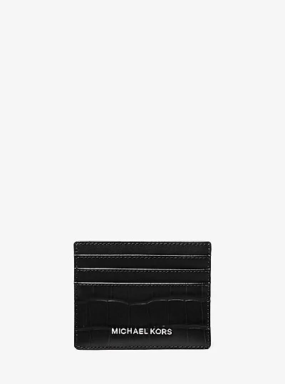 Porte-carte Hudson en cuir gaufré à motif crocodile