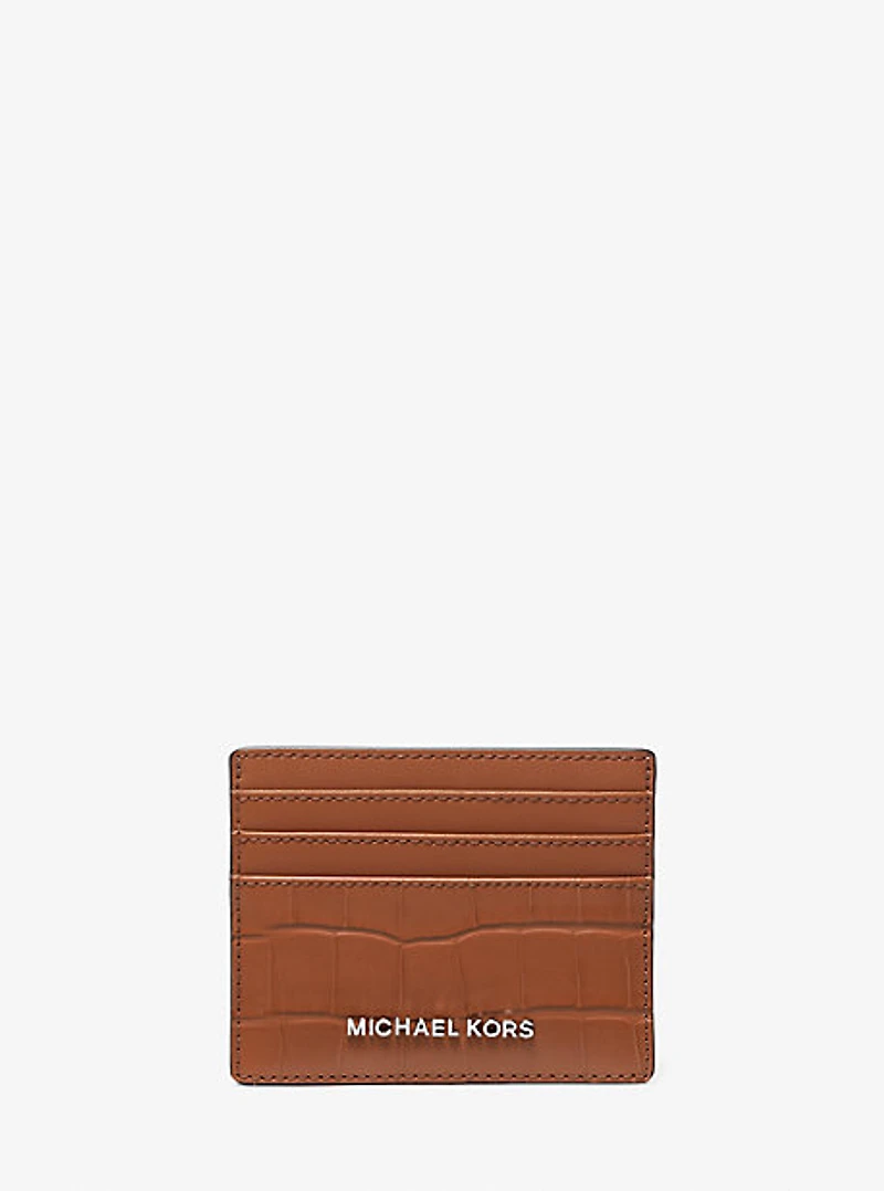Hudson Crocodile Embossed Leather Card Case