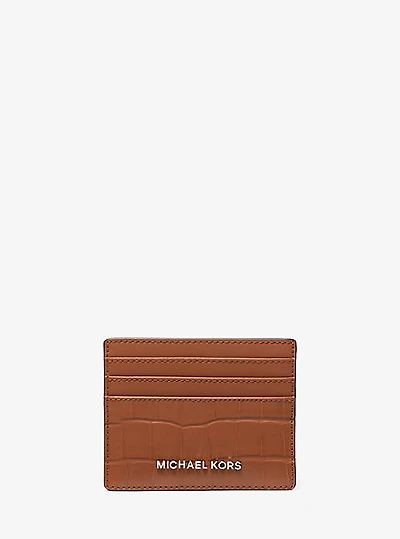 Porte-carte Hudson en cuir gaufré à motif crocodile
