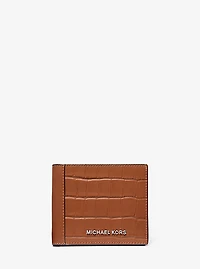 Portefeuille Hudson en cuir gaufré à motif crocodile