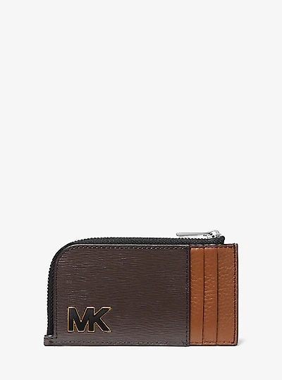 Hudson Two-Tone Leather Zip-Around Card Case