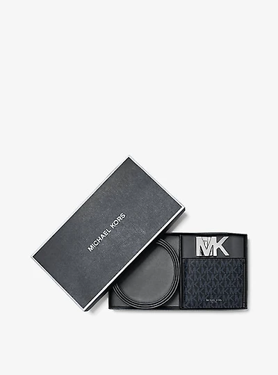 Ensemble ceinture et portefeuille à logo