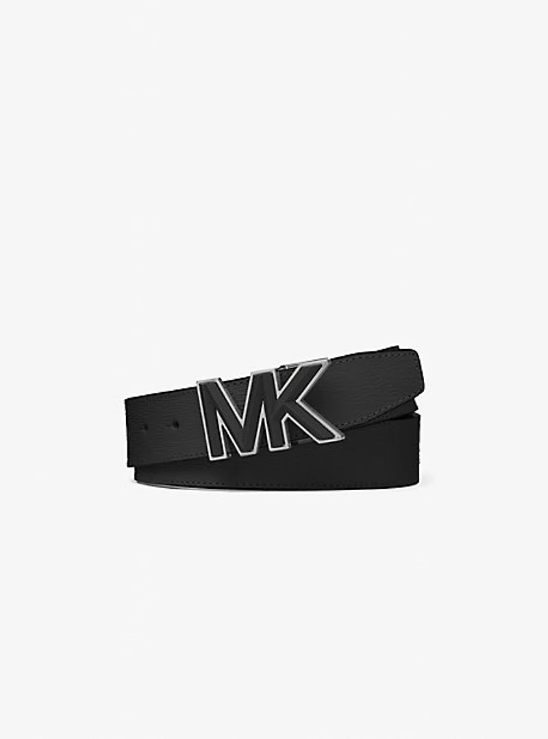 Logo Buckle Leather Belt