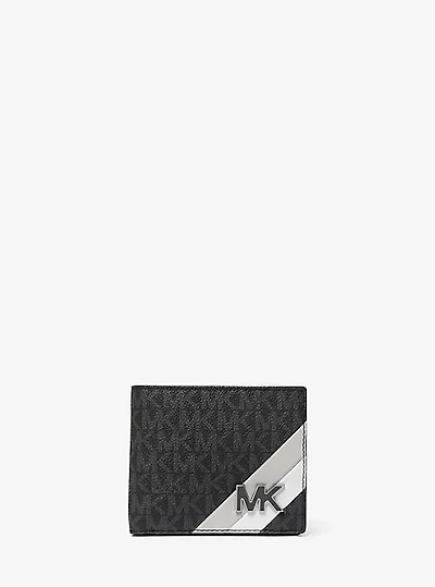 Portefeuille Hudson à rayures et à logo
