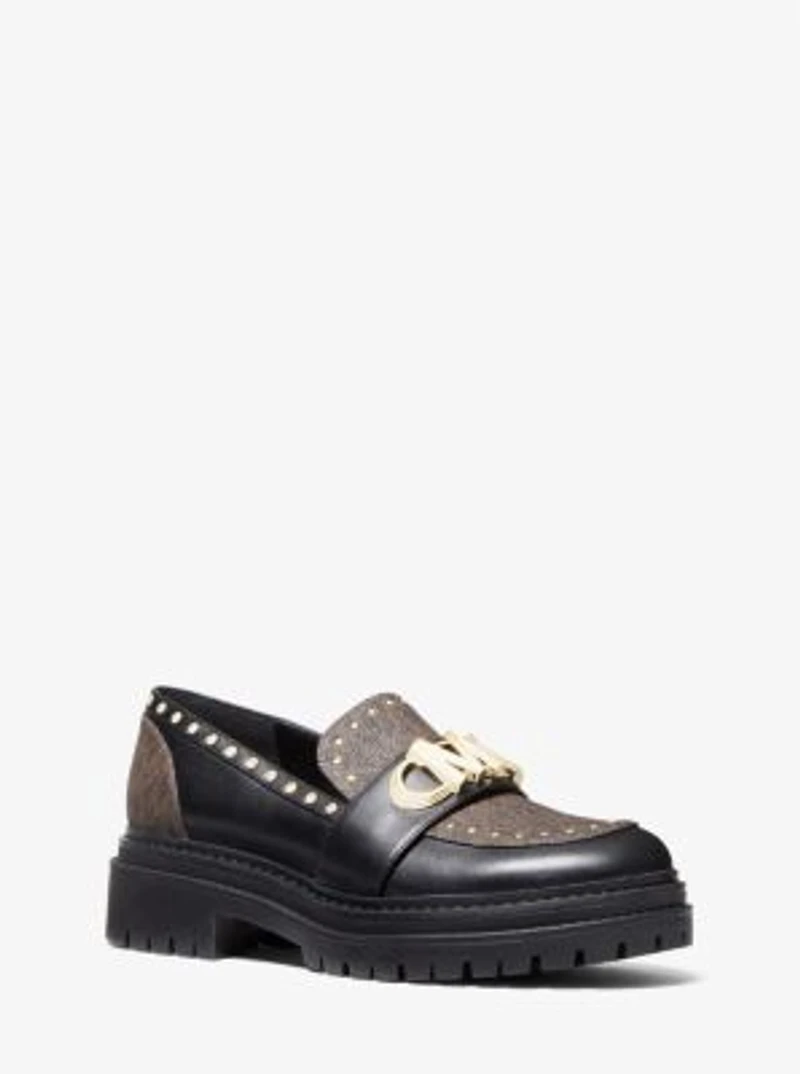 Flâneur Parker en cuir clouté et à logo