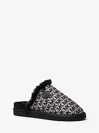 Janis Faux Fur-Lined Logo Jacquard Slipper