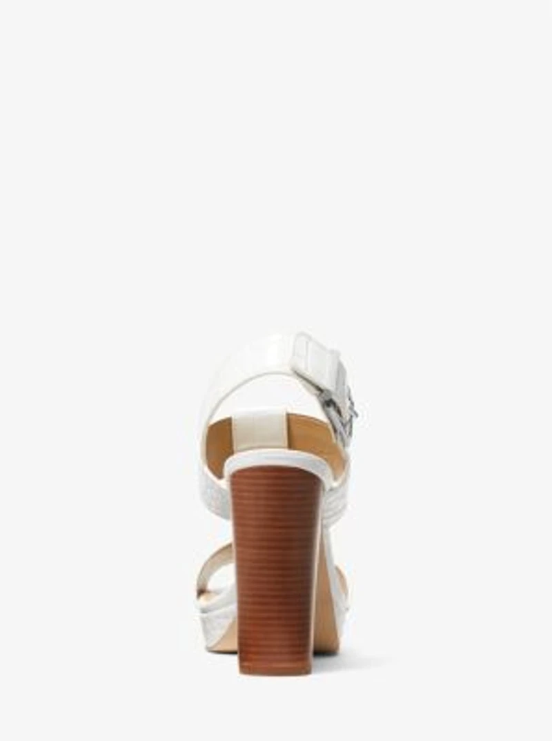 Becker Crocodile Embossed Faux Leather Platform Sandal