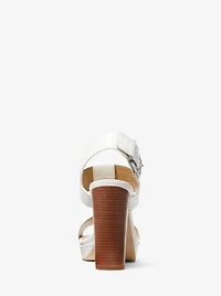 Becker Crocodile Embossed Faux Leather Platform Sandal