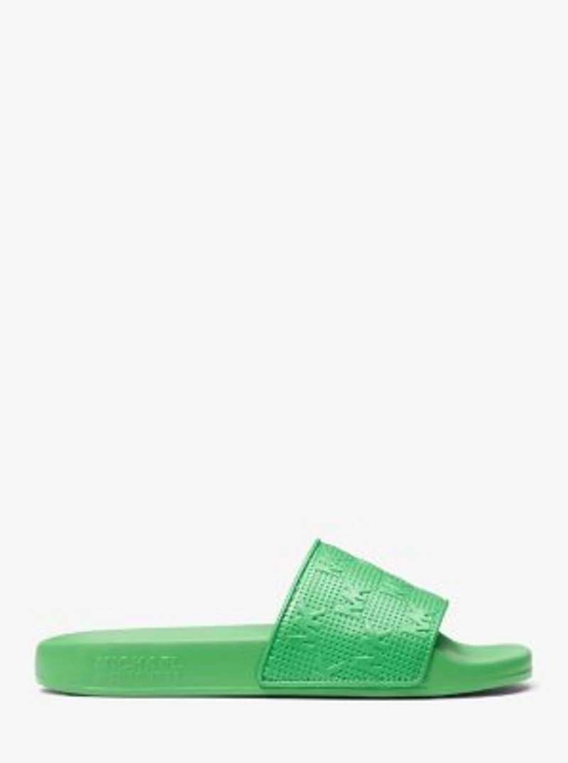 Gilmore Logo Embossed Faux Leather Slide Sandal