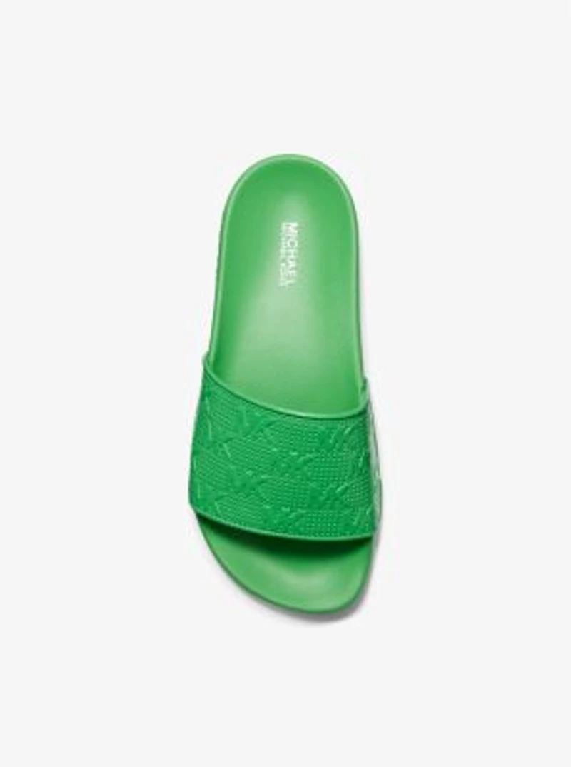 Gilmore Logo Embossed Faux Leather Slide Sandal