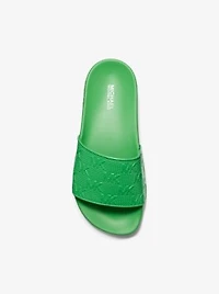 Gilmore Logo Embossed Faux Leather Slide Sandal