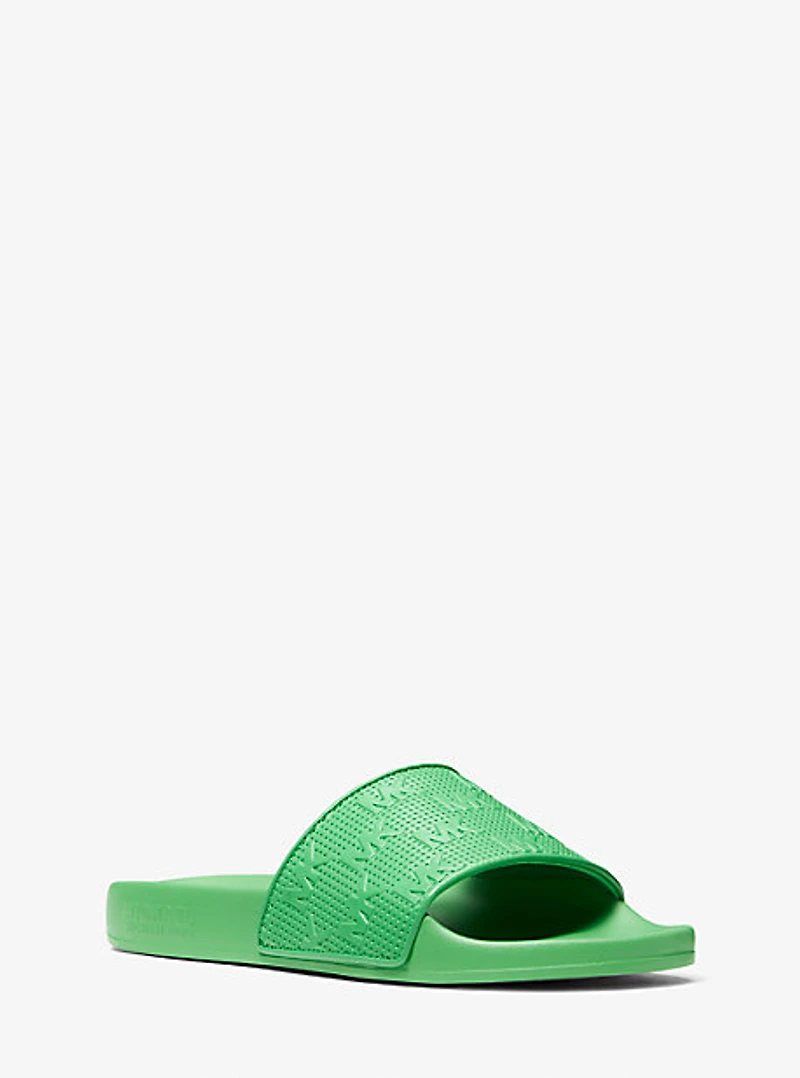 Gilmore Logo Embossed Faux Leather Slide Sandal