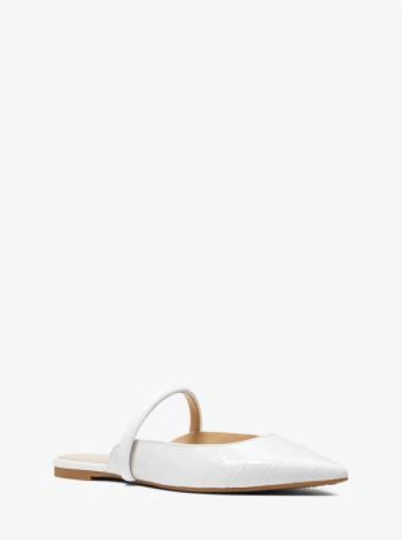 Jessa Flex Crocodile Embossed Leather Mule
