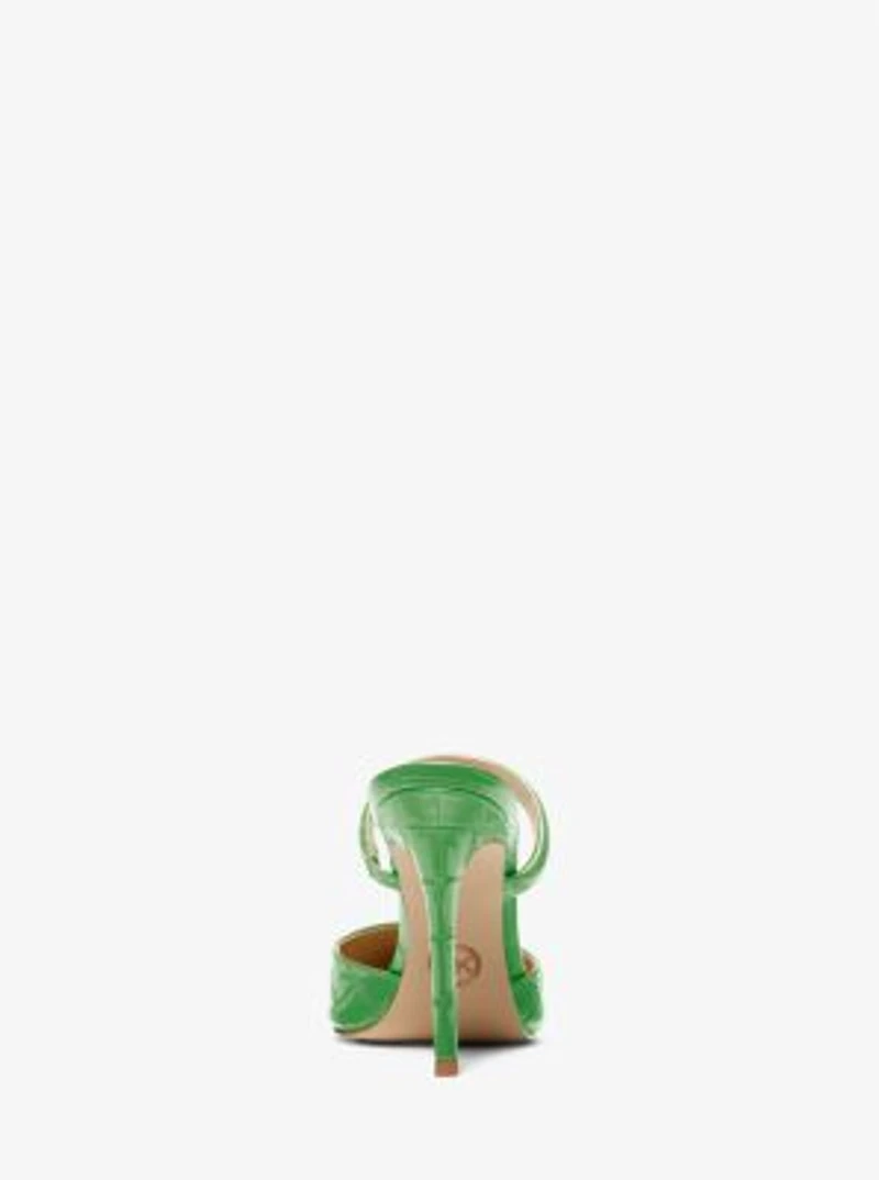 Jessa Crocodile Embossed Leather Mule