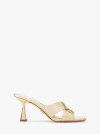 Clara Metallic Snake Embossed Leather Mule