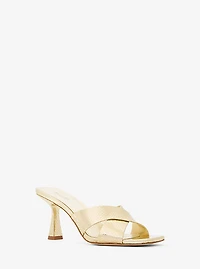 Clara Metallic Snake Embossed Leather Mule