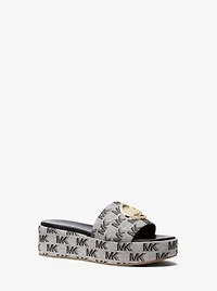 Sadler Logo Jacquard Wedge Sandal
