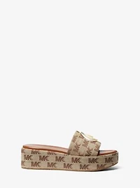 Sadler Logo Jacquard Wedge Sandal