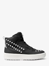 Emmett Studded Stripe Leather High-Top Sneaker