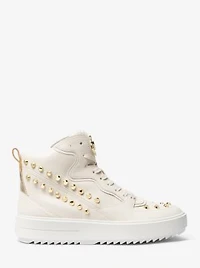Emmett Studded Stripe Leather High-Top Sneaker