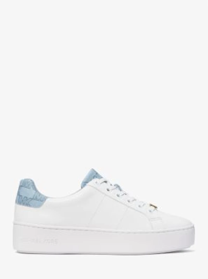 Poppy Faux Leather and Logo Sneaker