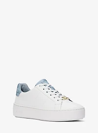 Poppy Faux Leather and Logo Sneaker