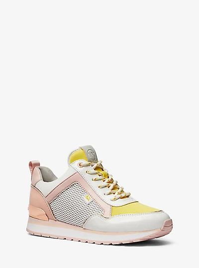 Maddy Color-Block Mixed-Media Trainer
