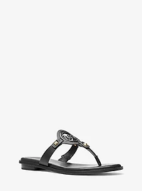 Aubrey Cutout Leather T-Strap Sandal