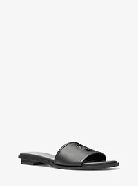 Deanna Cutout Leather Slide Sandal