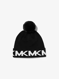 Logo Intarsia Knit Beanie and Scarf Set