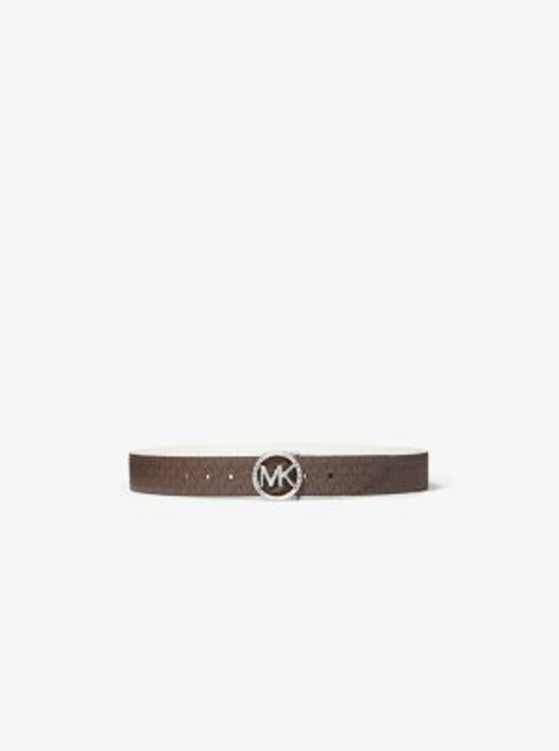 Reversible Logo and Crocodile Embossed Belt
