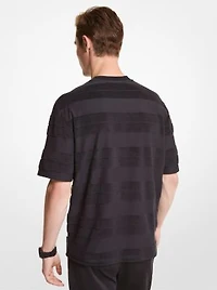 T-shirt en ratine à rayures et à logo