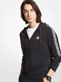 Logo Tape Cotton Blend Zip-Up Hoodie