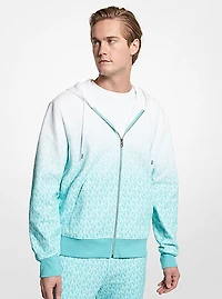 Ombré Logo Cotton Blend Zip-Up Hoodie
