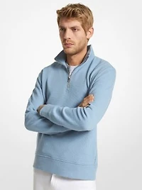Cotton Blend Half-Zip Sweater