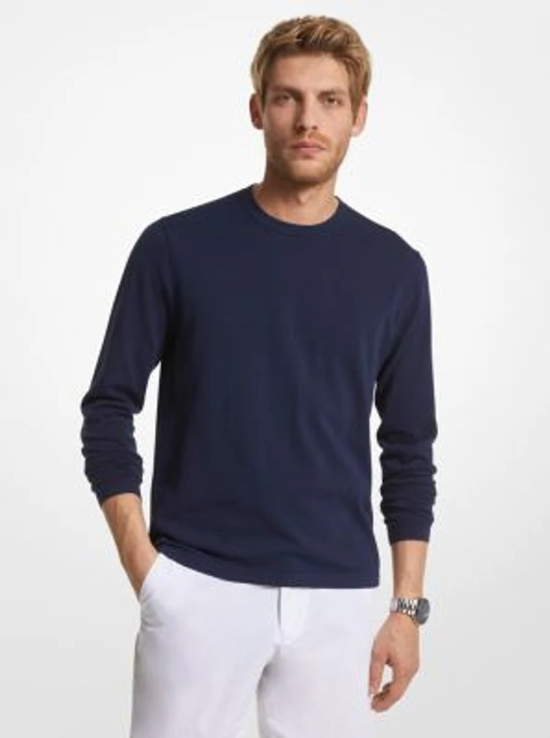 Cotton Jersey Crewneck Sweater