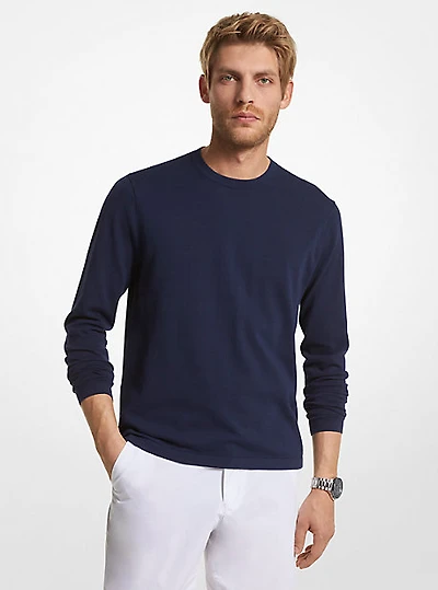 Cotton Jersey Crewneck Sweater