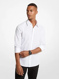 Chemise ajustée en coton extensible