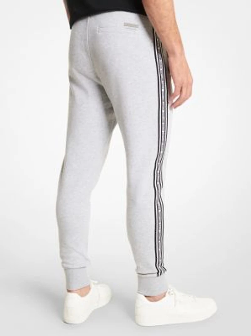 Pantalon de jogging en mélange coton à bande logo