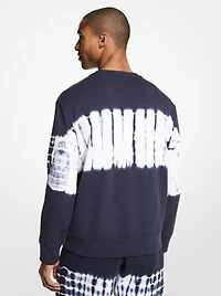 Pull molletonné en coton à motif teint au nœud et à logo