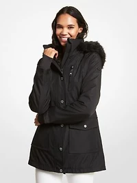 Faux Fur Trim Hooded Parka