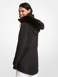 Faux Fur Trim Hooded Parka