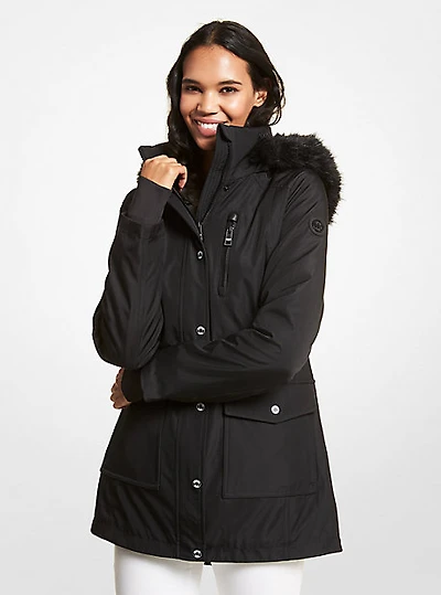 Faux Fur Trim Hooded Parka