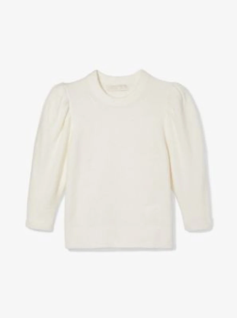 Knit Puff Sleeve Cropped Sweater