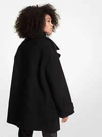 Wool Blend Oversized Peacoat