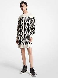 Robe chandail à dessin intarsia à logo