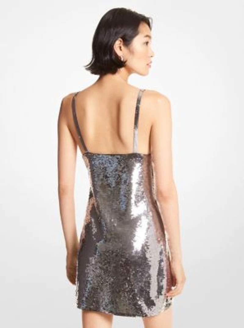 Sequined Mesh Tank Dress