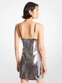 Sequined Mesh Tank Dress