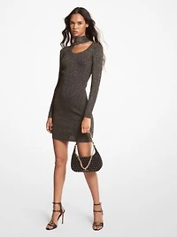 Metallic Stretch Viscose Cutout Dress