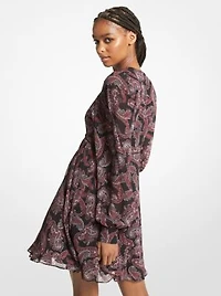 Robe en crêpe georgette à motif cachemire